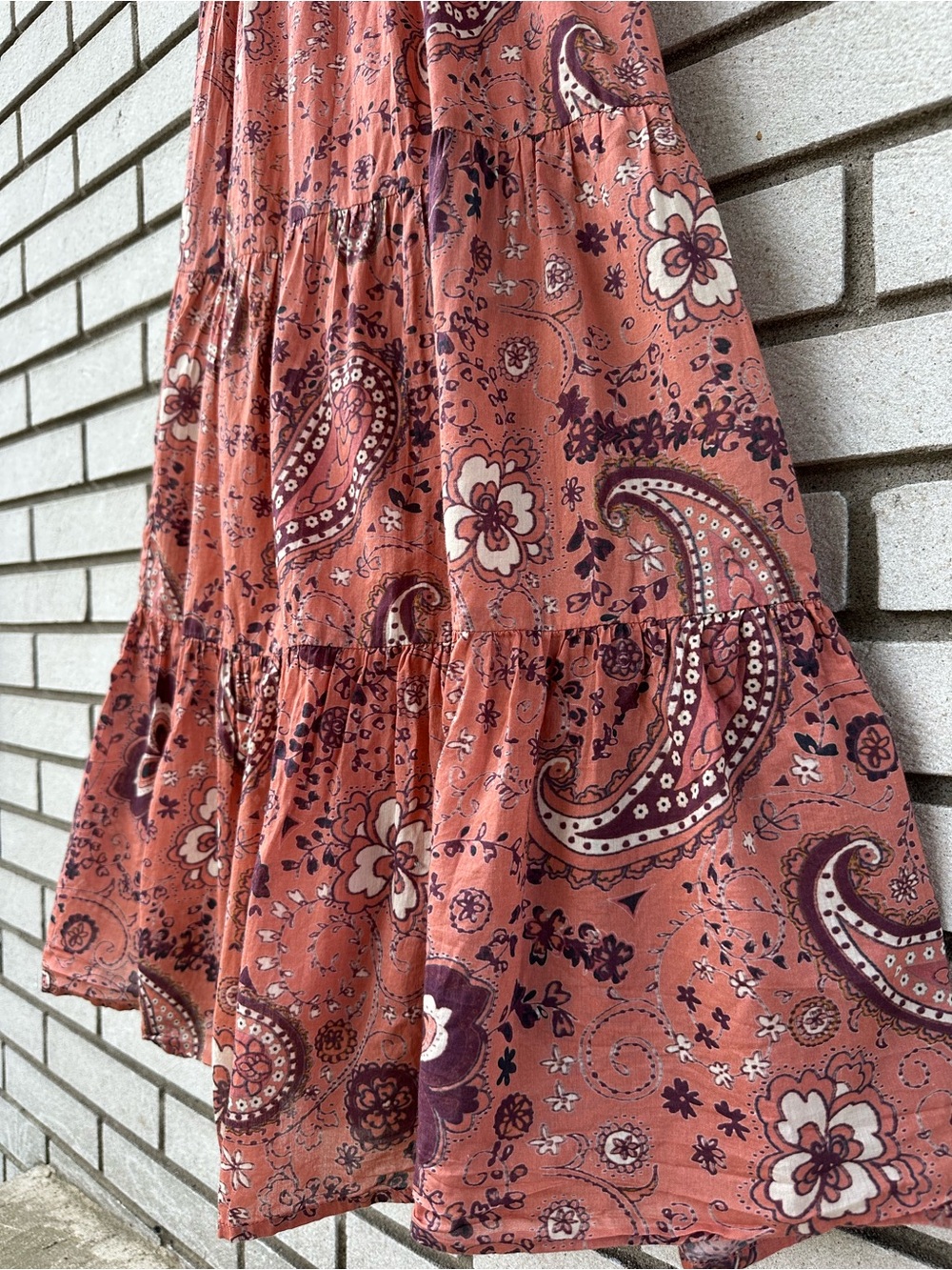 Cleobella Brielle Midi Dress S Rhode Paisley Organic Cotton Puff Sleeve Boho - Picture 6 of 13